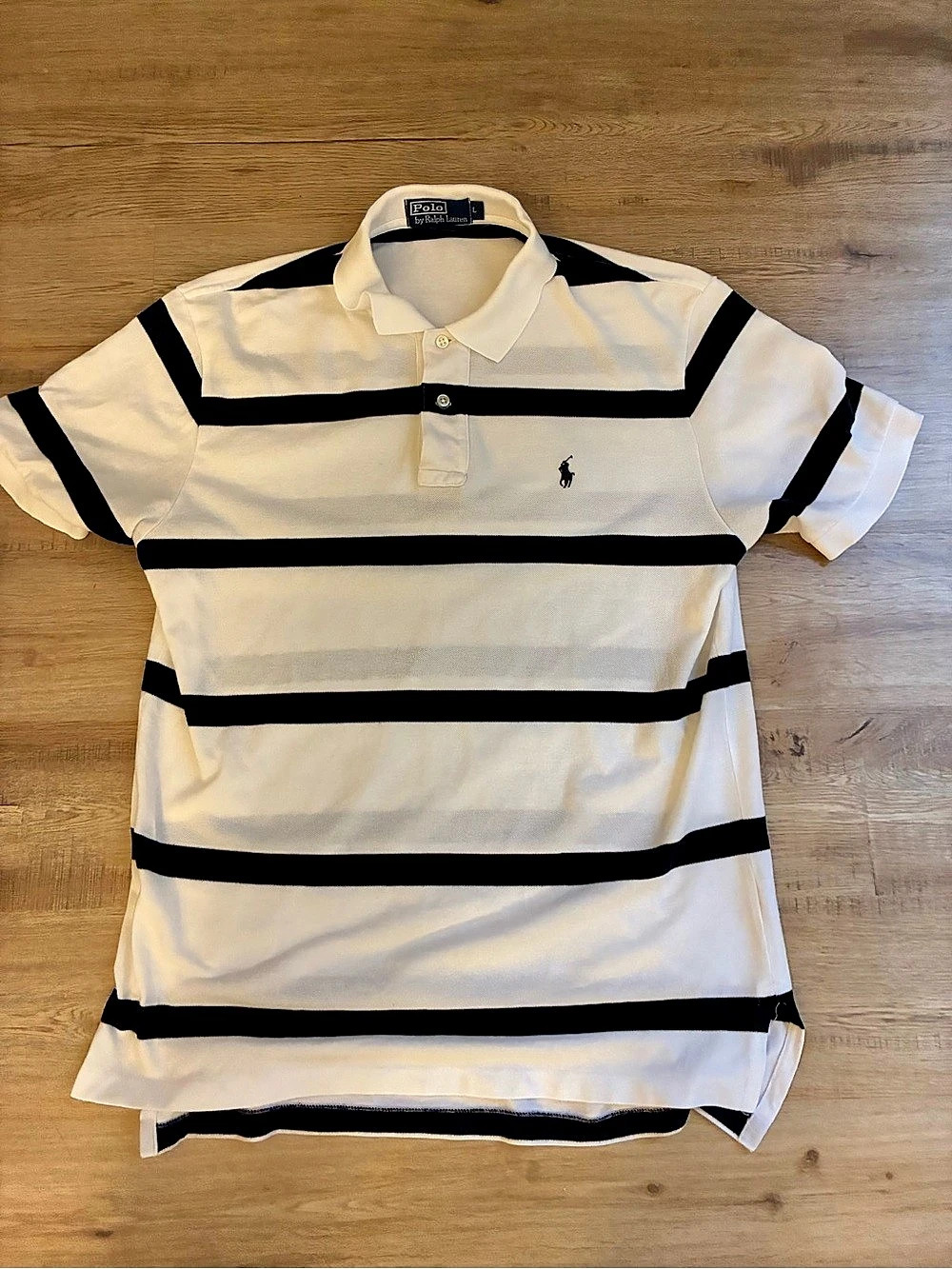 Polo Ralph Lauren Classic-Fit Striped Cotton Polo Shirt White & Black